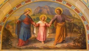Fresco of the Holy Family in Dobling Carmelite Monastery in Vienna, Austria. The Church celebrates the feast of the Holy Family this year on Sunday, Dec. 28, 2025.