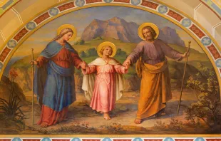 Fresco of the Holy Family in Dobling Carmelite Monastery in Vienna, Austria. The Church celebrates the feast of the Holy Family this year on Friday, Dec. 30, 2022. Renata Sedmakova / Shutterstock