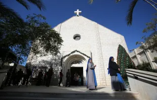 Holy Family Catholic Church in Gaza at Christmas 2021. Credit: Anas-Mohammed/Shutterstock