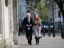 Boris Johnson and Carrie Symonds in London, England, May 6, 2021.