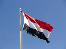 The national flag of Egypt.
