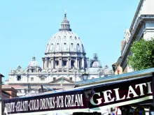 An ice-cream stand near St. Peter’s Basilica in Rome.