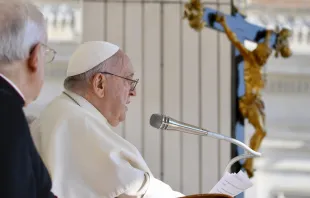 Pope Francis spoke about his recent trip to Mongolia during the general audience in St. Peter's Square on Sept. 6, 2023. Vatican Media