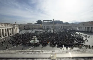 The crowd in St. Peter's Square for the pope's Angelus address on Jan. 14, 2024. Credit: Vatican Media