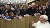 Pope Francis greets staff and families of RAI, Italy’s national public broadcasting company, March 23, 2024.