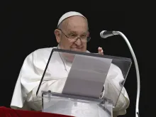 Pope Francis delivers his Angelus address on Feb. 11, 2024.