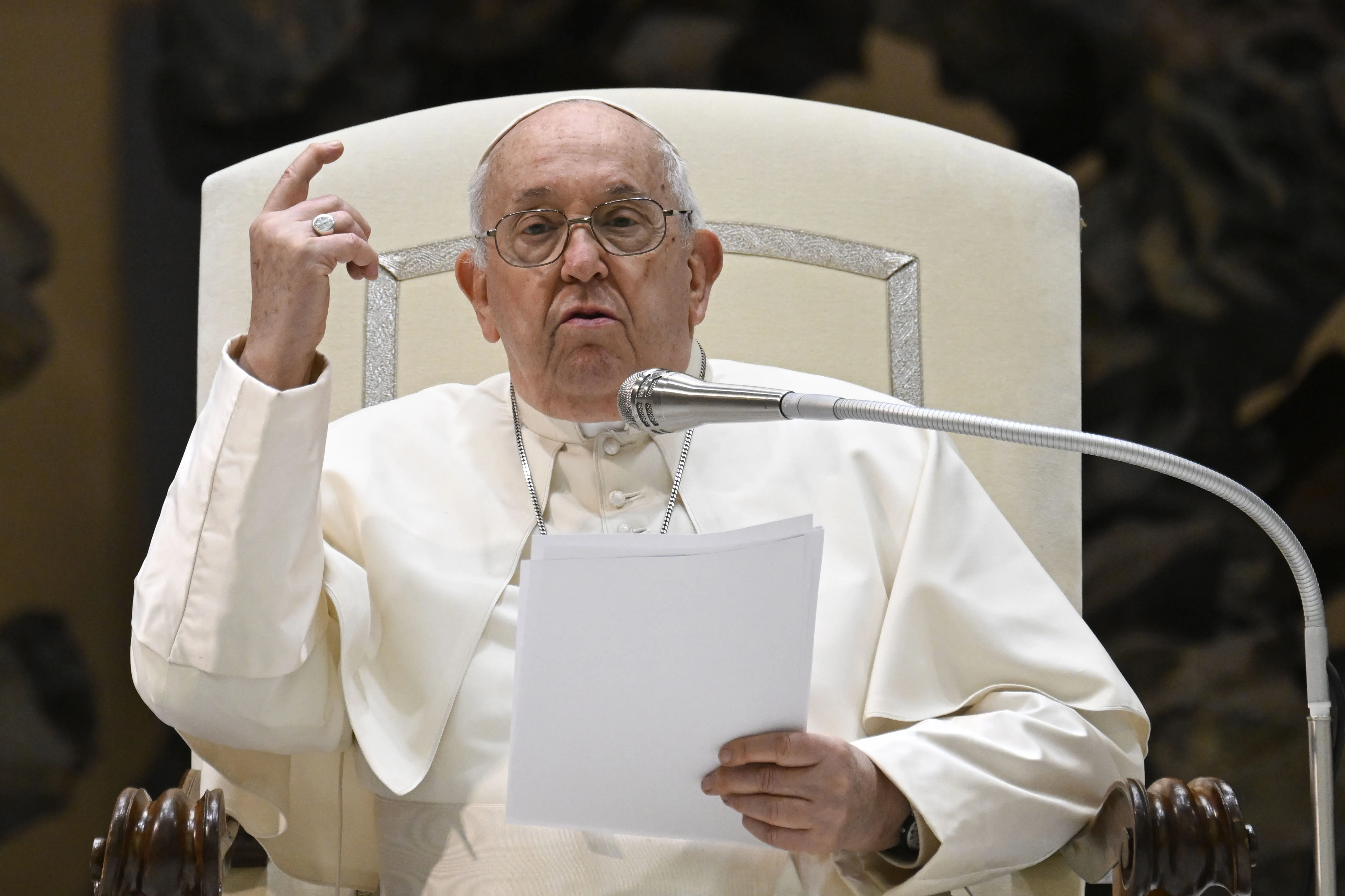 Pope Francis delivers a message on the topic of “vices and virtuesc” at his Wednesday general audience on Jan. 3, 2024.?w=200&h=150