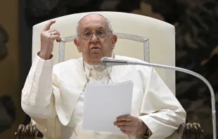 Pope Francis delivers a message on the topic of “vices and virtuesc” at his Wednesday general audience on Jan. 3, 2024. Credit: Vatican Media