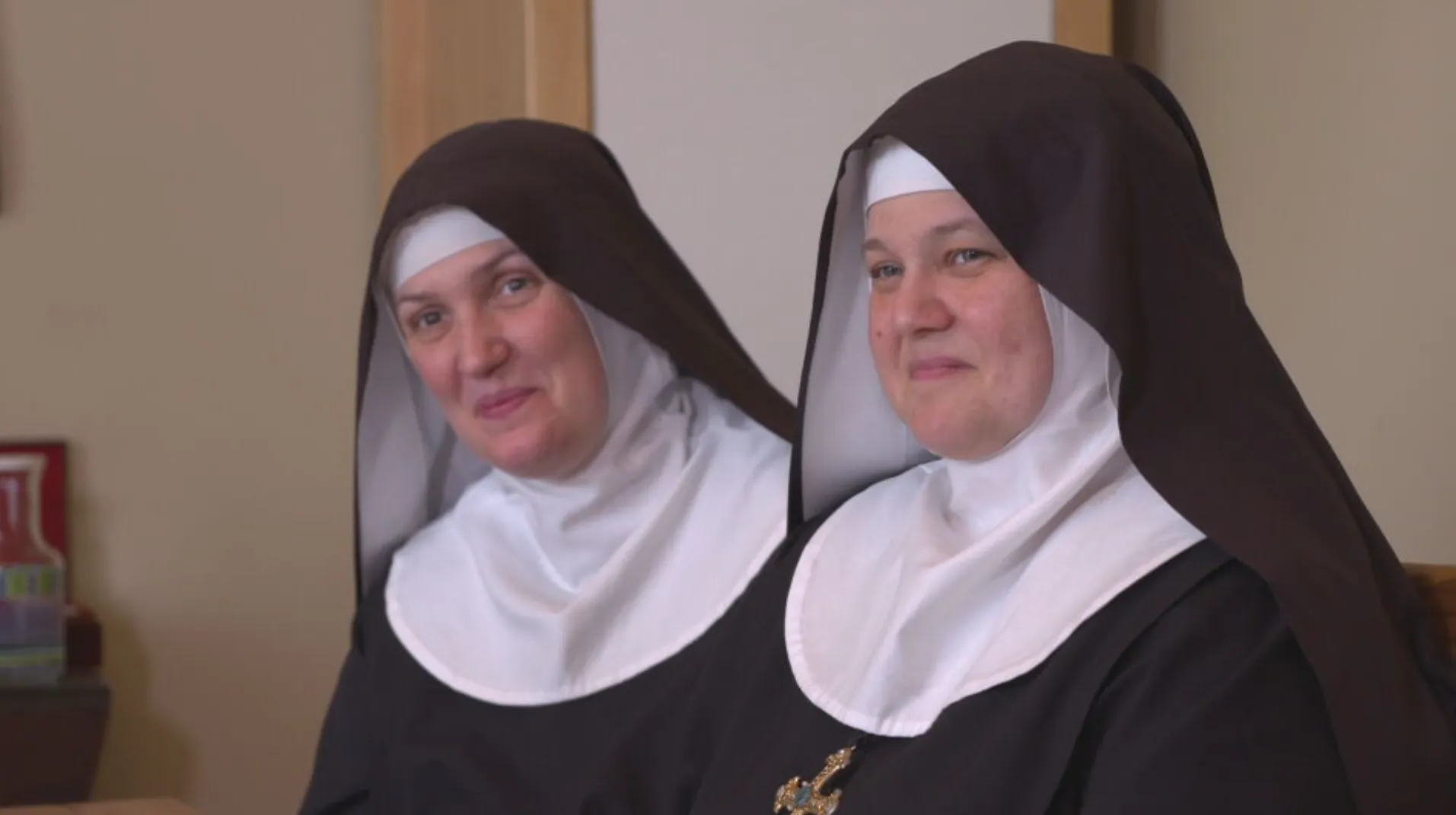 Sister Scholastica Radel (left) and Mother Abbess Cecilia Snell of the Benedictines of Mary, Queen of Apostles, discuss the recent exhumation of the order's foundress, Sister Wilhelmina Lancaster, in an interview with EWTN News In Depth on May 30, 2023, at their abbey in Gower, Missouri.?w=200&h=150