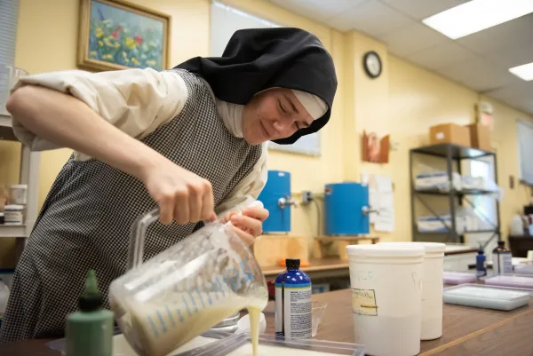 Dominican nuns at the Monastery of Our Lady of the Rosary in Summit, New Jersey, make soap and candles that they sell at their Cloister Shoppe. Credit: Jeffrey Bruno