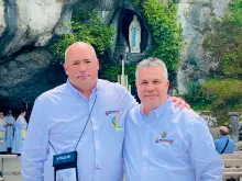 Richard Johnson, left, and his brother Djay attend the 8th annual Warriors to Lourdes pilgrimage on May 10-16, 2022.