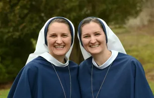 Sister Pia Jude (left) and Sister Luca Benedict (right), twin sisters and Sisters of Life. Credit: Sisters of Life