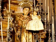 A statue of St. Anthony in Lisbon’s Church of St. Anthony.
