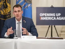 Oklahoma Gov. Kevin Stitt, a Republican, attends a roundtable at the White House in Washington, D.C., June 18, 2020.