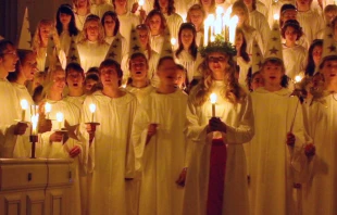 Children participate in the annual St. Lucy's Day celebration in Sweden. Credit: Claudia Gründer, CC BY-SA 3.0, via Wikimedia Commons