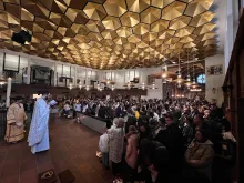 Divine Liturgy in St. Erik’s Catholic Cathedral in Stockholm, Sweden, on Easter Sunday 2022.