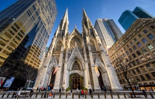A view of St. Patrick’s Cathedral near Rockefeller Center in Manhattan on Feb. 2, 2023, in New York City. The cathedral was completed in 1878 the Gothic Revival style by architect James Renwick Jr. Credit: Roy Rochlin/Getty Images