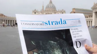 The front page of the new L’Osservatore di Strada, which will be available June 30.