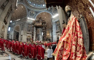 Pope Francis celebrates Mass at St. Peter’s Basilica on the Solemnity of Sts. Peter and Paul, June 29, 2021. Vatican Media