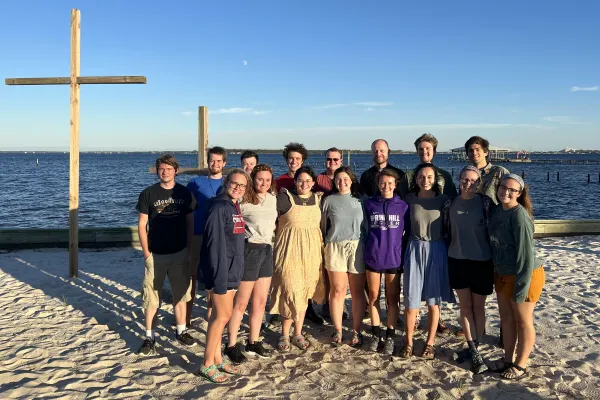 Students of the Sacred Heart of Jesus Catholic Student Center at the University of South Alabama with the chaplain, Fr. Norbert Jurek (back row, third from right). Courtesy of Katie Ray