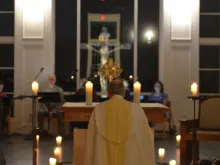 Adoration of the Blessed Sacrament at the St. James Chapel at Bethany Center in Lutz, Fla., April 25, 2022.