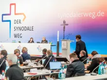 A meeting of the "Synodal Way" in Frankfurt, Germany in February, 2022.
