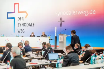 A meeting of the "Synodal Way" in Frankfurt, Germany in February, 2022.
