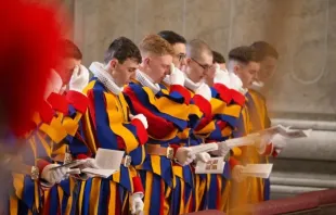 New Swiss Guards prepare to be sworn in on May 6, 2024, at the Vatican. Credit: Elizabeth Alva/EWTN