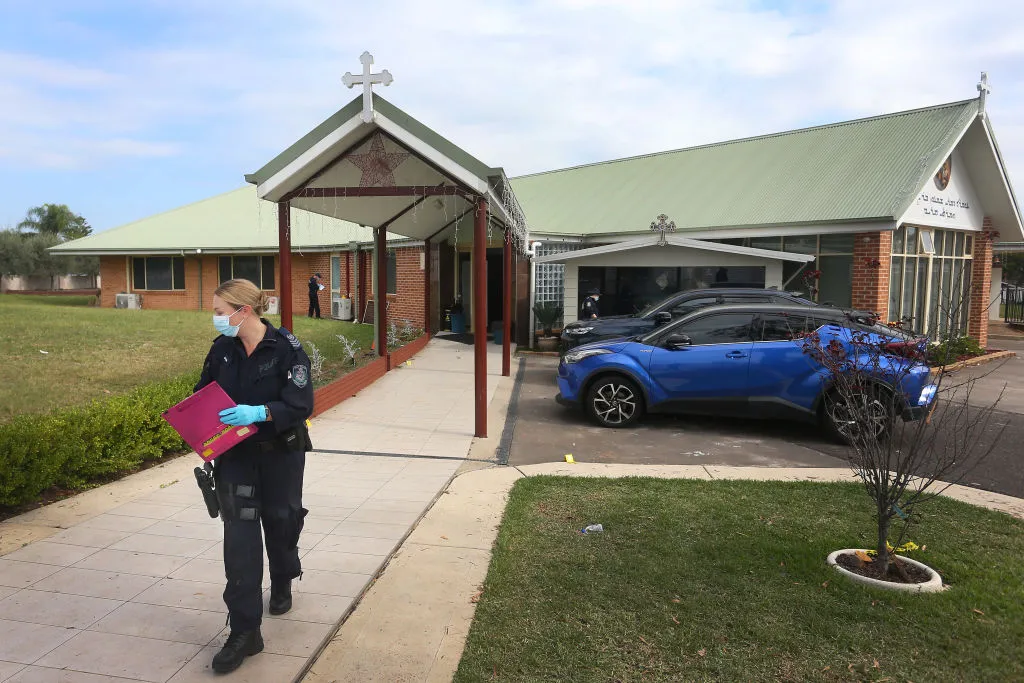 Forensic police are seen at Christ the Good Shepherd Church in the Sydney suburb of Wakeley, Australia, on April 16, 2024. Hundreds clashed with police in western Sydney on April 15 after Bishop Mar Mari Emmanuel was stabbed at the alter during a service at an Assyrian church in Wakeley. New South Wales police have declared the attack a terror event. Police apprehended a 16-year-old in connection with the attack.?w=200&h=150