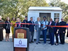 The opening of Tampa Hope, an emergency homeless shelter of Catholic Charities of the Diocese of St. Petersburg in Tampa, Fla., Dec. 13, 2021.