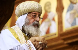 The Coptic Orthodox Church said Pope Tawadros II is aware of the attack that happened March 12, 2024, in the Coptic monastery of St. Mark and St. Bishop Samuel the Confessor in South Africa. Credit: Lisa Maree Williams/Getty Images