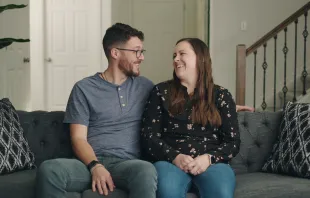 Luke and Sarah Hellwig in the new series “The Catholic Parent” on FORMED. Credit: The Augustine Institute