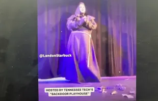 Screenshot of video posted on Twitter by @LandonStarbuck of a drag performance at Tennessee Tech University on Aug. 20, 2022. null