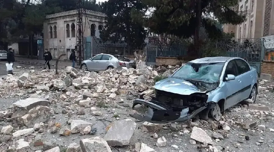 Damage to the neighborhood near the Melkite Greek Catholic Church in Aleppo, Syria?w=200&h=150