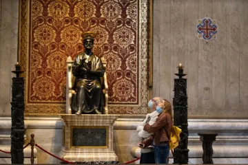 The bronze statue of St. Peter inside St. Peter’s Basilica.