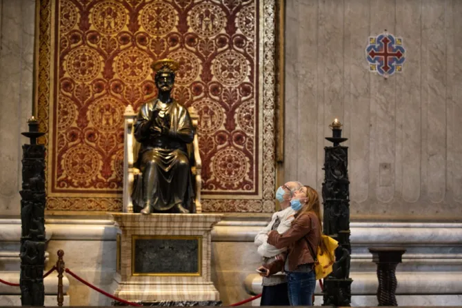 The bronze statue of St. Peter inside St. Peter’s Basilica.