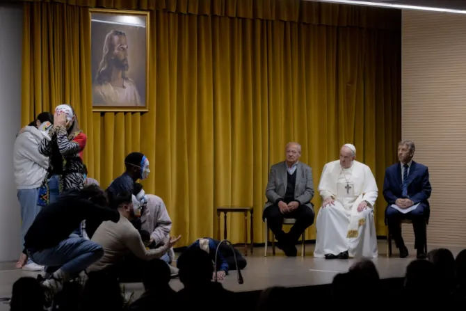 Pope Francis meets young people of the Scholas Community at Rome’s Pontifical International College Maria Mater Ecclesiae, Nov. 25, 2021
