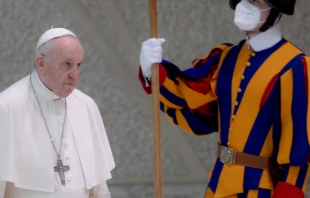 Pope Francis’ general audience in the Paul VI Hall at the Vatican, Feb. 23, 2022. Daniel Ibanez/CNA