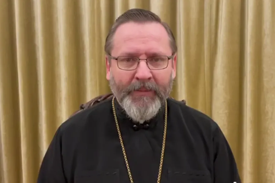 Major Archbishop Sviatoslav Shevchuk records a video message on March 4, 2022.?w=200&h=150