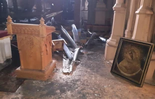 Fire damage at the Church of St. Nicholas in Kyiv, Ukraine. Courtesy photo.