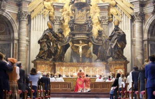 The Summorum Pontificum pilgrimage procession to St. Peter’s Basilica, and the Solemn High Mass at the Altar of the Chair in the Basilica, Oct. 30, 2021. Edward Pentin.