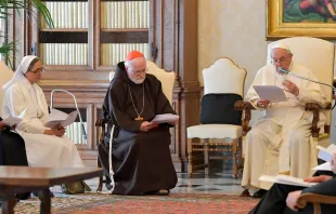 Pope Francis meets members of the Pontifical Commission for the Protection of Minors at the Vatican, April 29, 2022. Vatican Media.