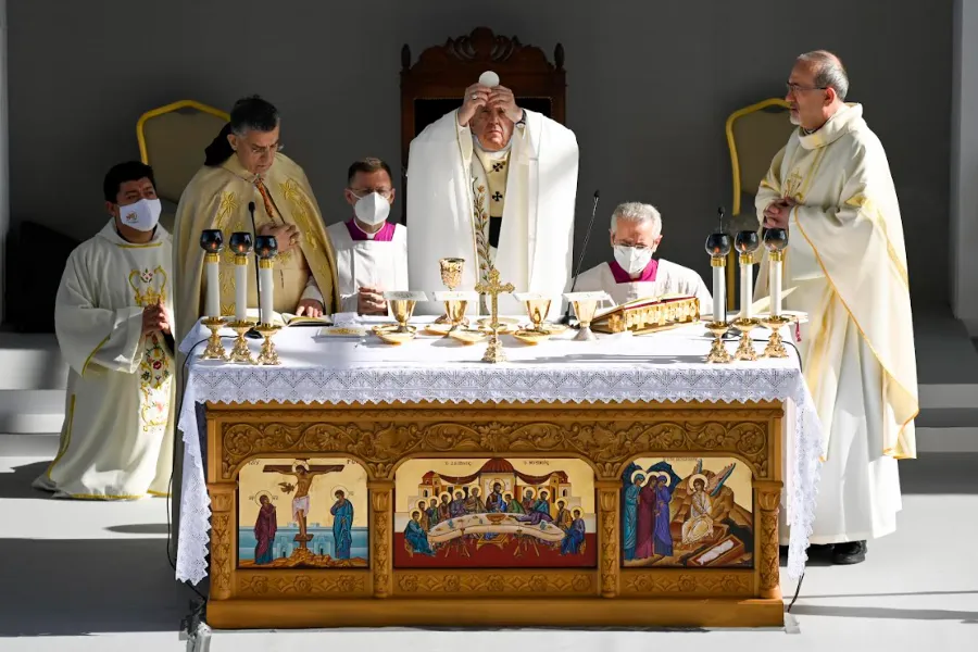 Pope Francis celebrates Mass at the GSP Stadium in Nicosia, Cyprus, Dec. 3, 2021.?w=200&h=150