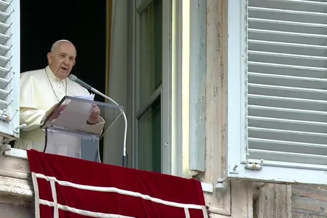 Pope Francis delivers his Angelus address at the Vatican, Dec. 8, 2021.
