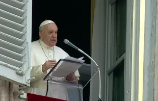 Pope Francis delivers his Angelus address at the Vatican, Jan. 2, 2022. Screenshot from Vatican News YouTube channel.