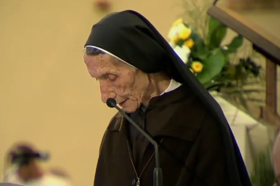 Pope Francis listens as Sister Marije Kaleta speaks in Tirana’s St. Paul Cathedral, Albania, Sunday, Sept. 21, 2014.?w=200&h=150