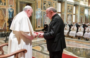 Pope Francis meets members of Rome’s Pontifical Lombard Seminary at the Vatican’s Clementine Hall on Feb. 7, 2022. Vatican Media.