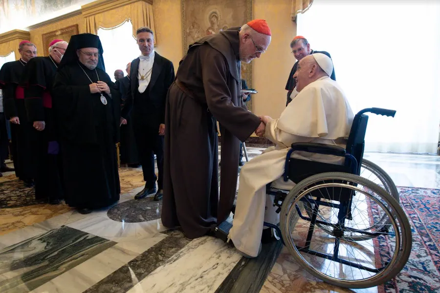 Pope Francis meets participants in the Pontifical Council for Promoting Christian Unity’s plenary meeting at the Vatican, May 6, 2022.?w=200&h=150