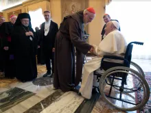 Pope Francis meets participants in the Pontifical Council for Promoting Christian Unity’s plenary meeting at the Vatican, May 6, 2022.