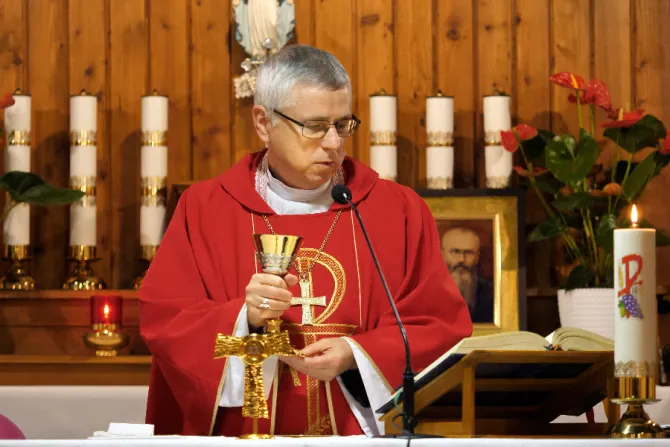 Bishop Andrzej Siemieniewski celebrates Mass in the Chapel of St. Maximilian, Niepokalanów, Poland, Nov. 6, 2021